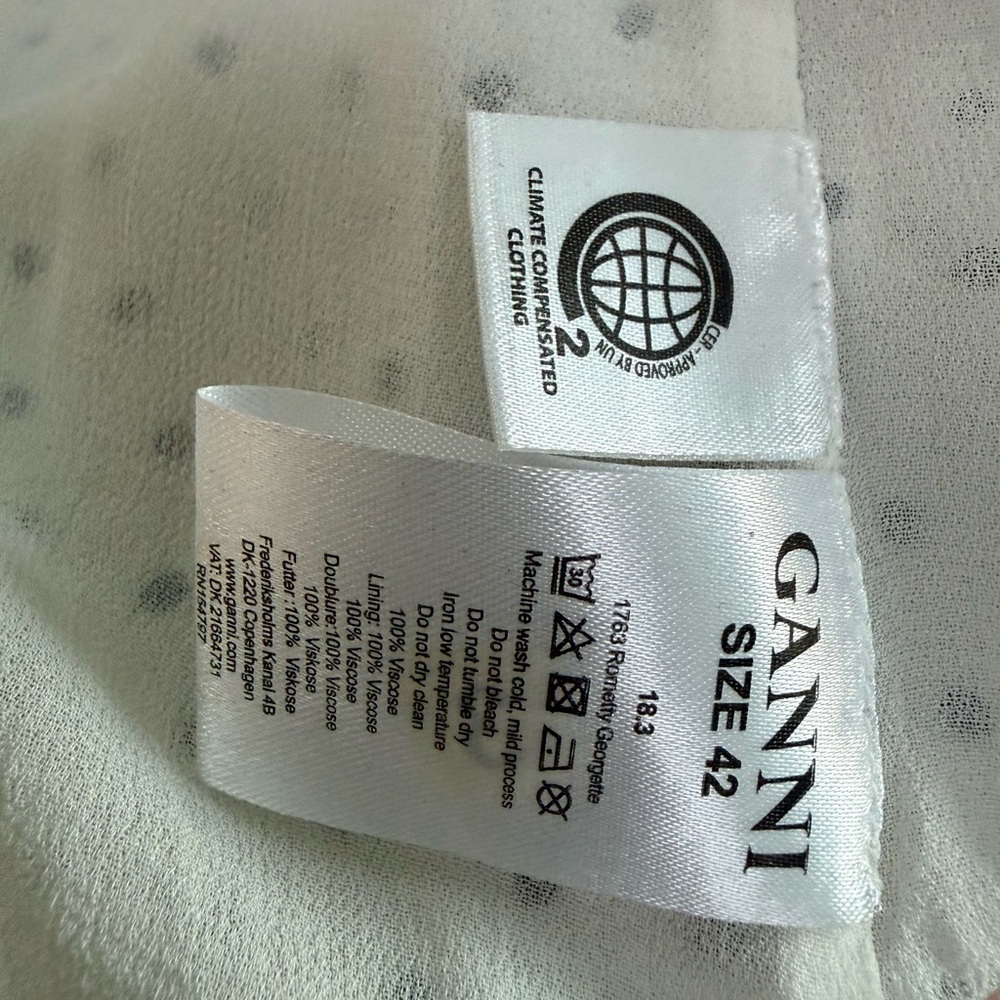 Ganni White and Black “Rometty” Polka Dot Dress, size 42/8 - Picture 13 of 13